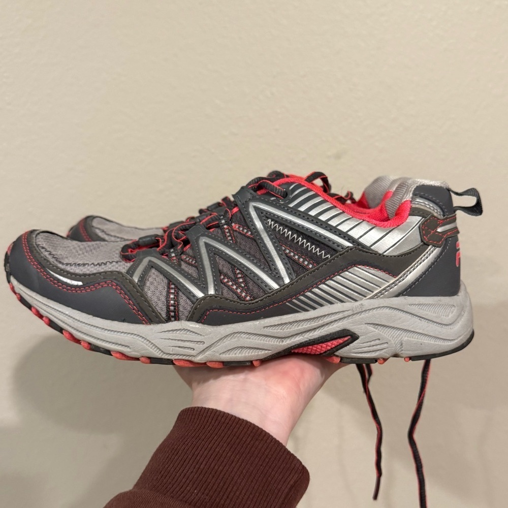 Fila Gray and Pink Athletic Shoes 8.5